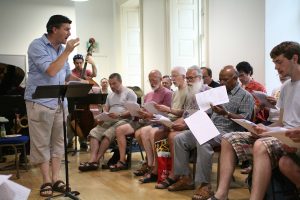 Peter Churchill leads Jazz Summer School choir